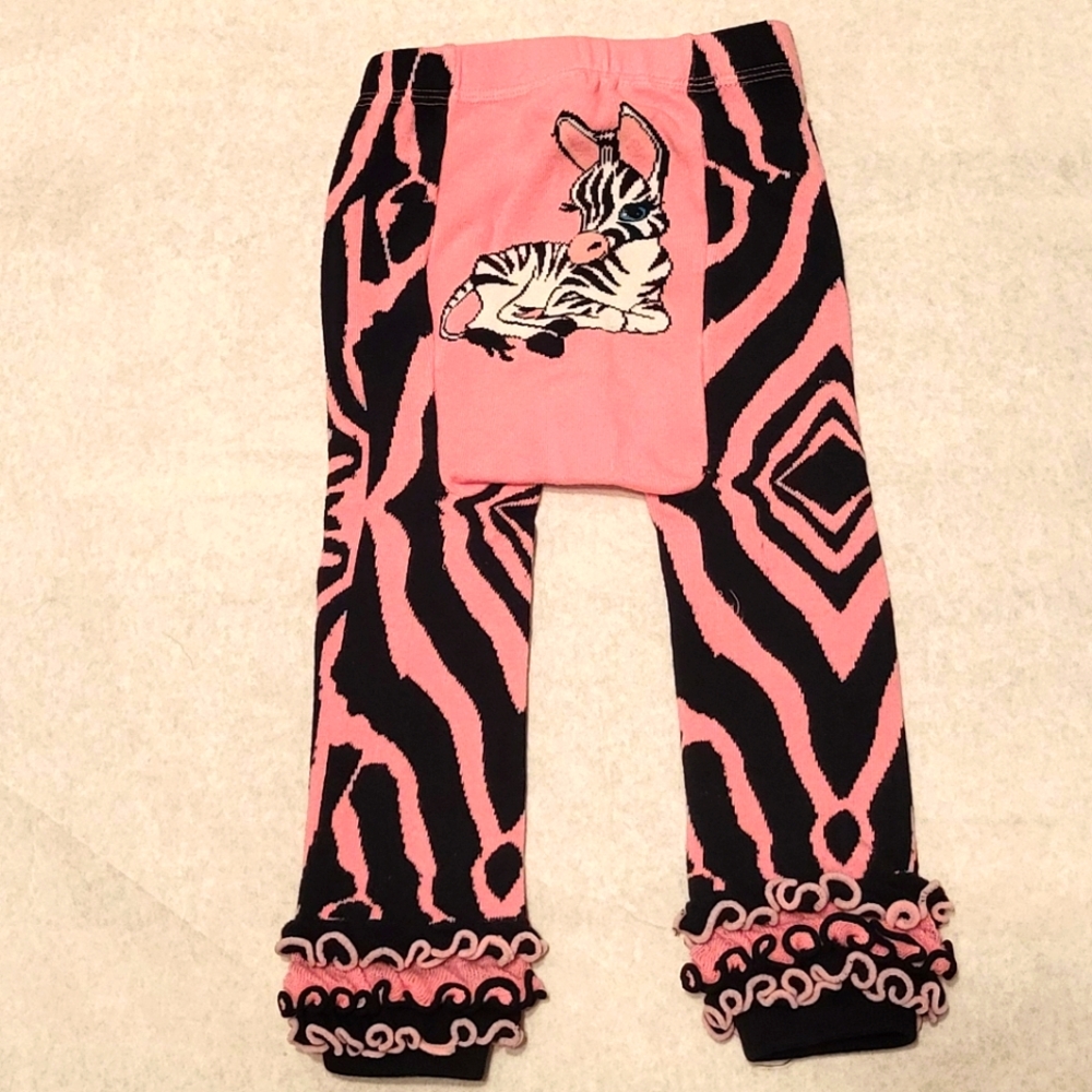 Adorable zebra pattern knit leggings